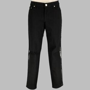 VERSACE COLLECTION Size 24 Black Cotton Blend Studded Skinny Jeans
